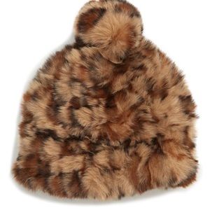 Nordstrom BP Fur Leopard Hat NWT
